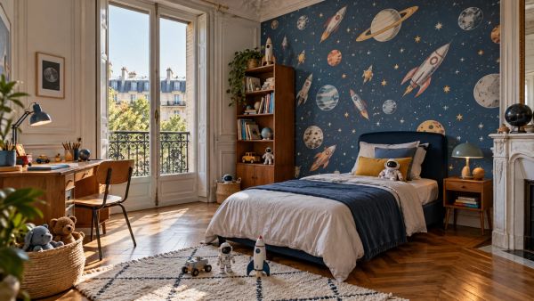 Idées créatives pour un papier peint original dans la chambre de votre garçon